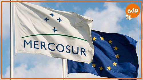 Fahnen Mercosur und Europa
